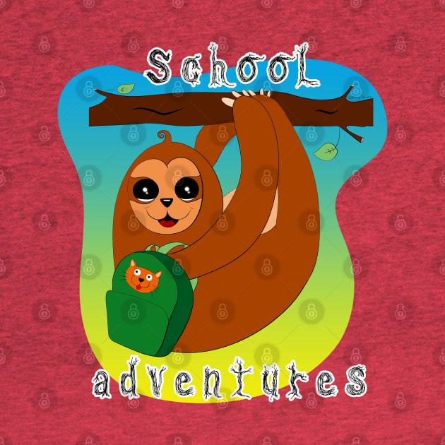 School Adventures_Boy Sloth by DitzyDonutsDesigns